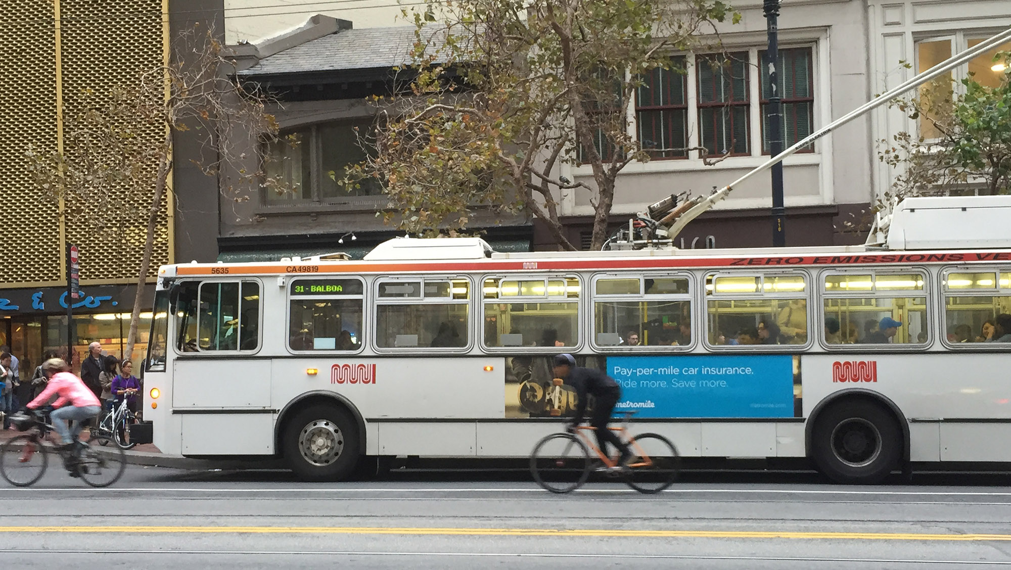 SF Muni Market Street with Bikes