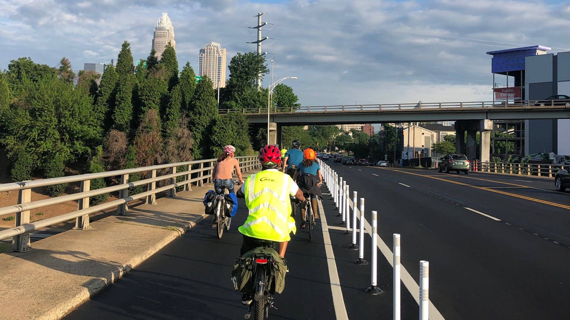 Protected Bike Lane in Uptown Charlotte