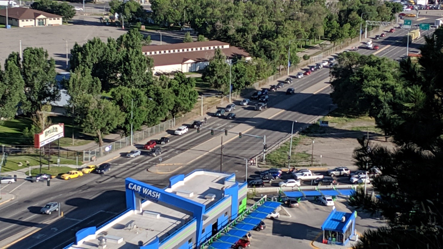 Overhead shot of roadway in Billings, MT