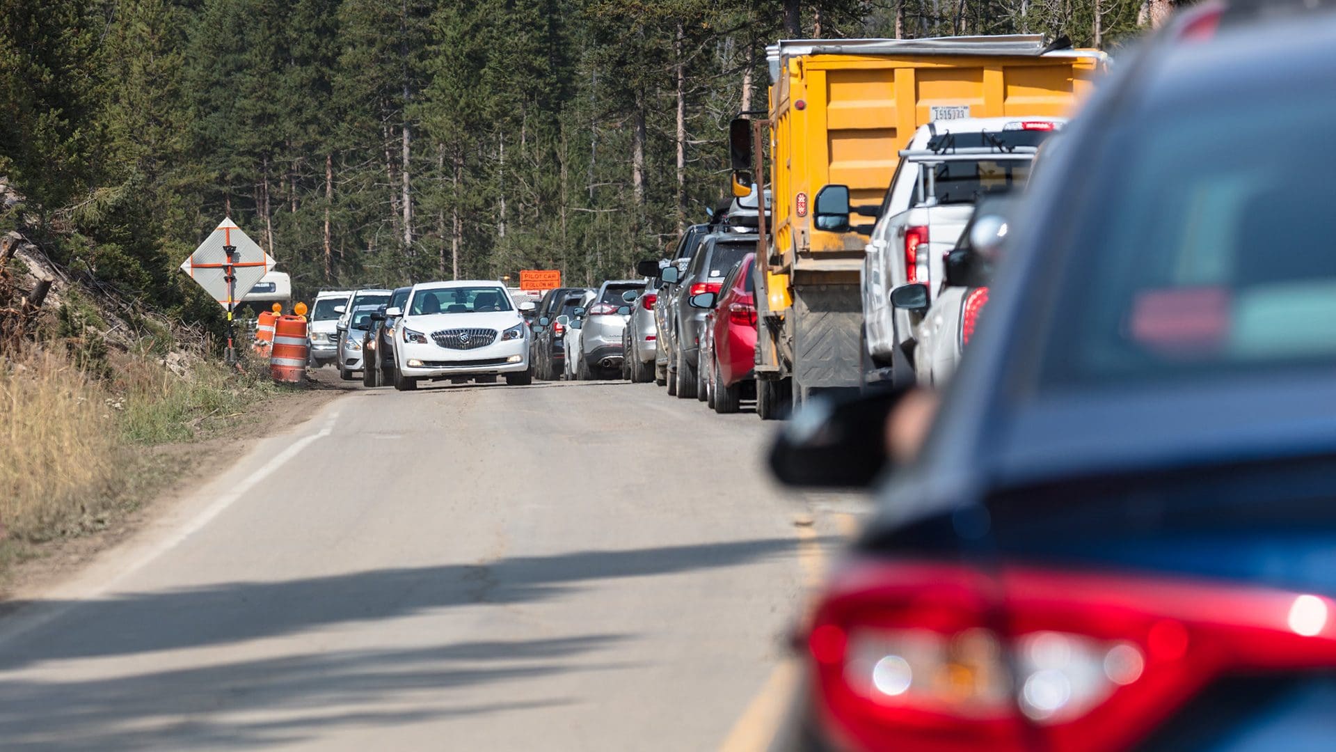 Traffic due to road construction