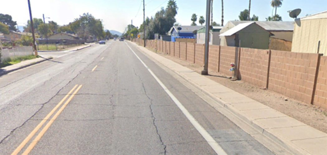 Unprotected bicycle facility