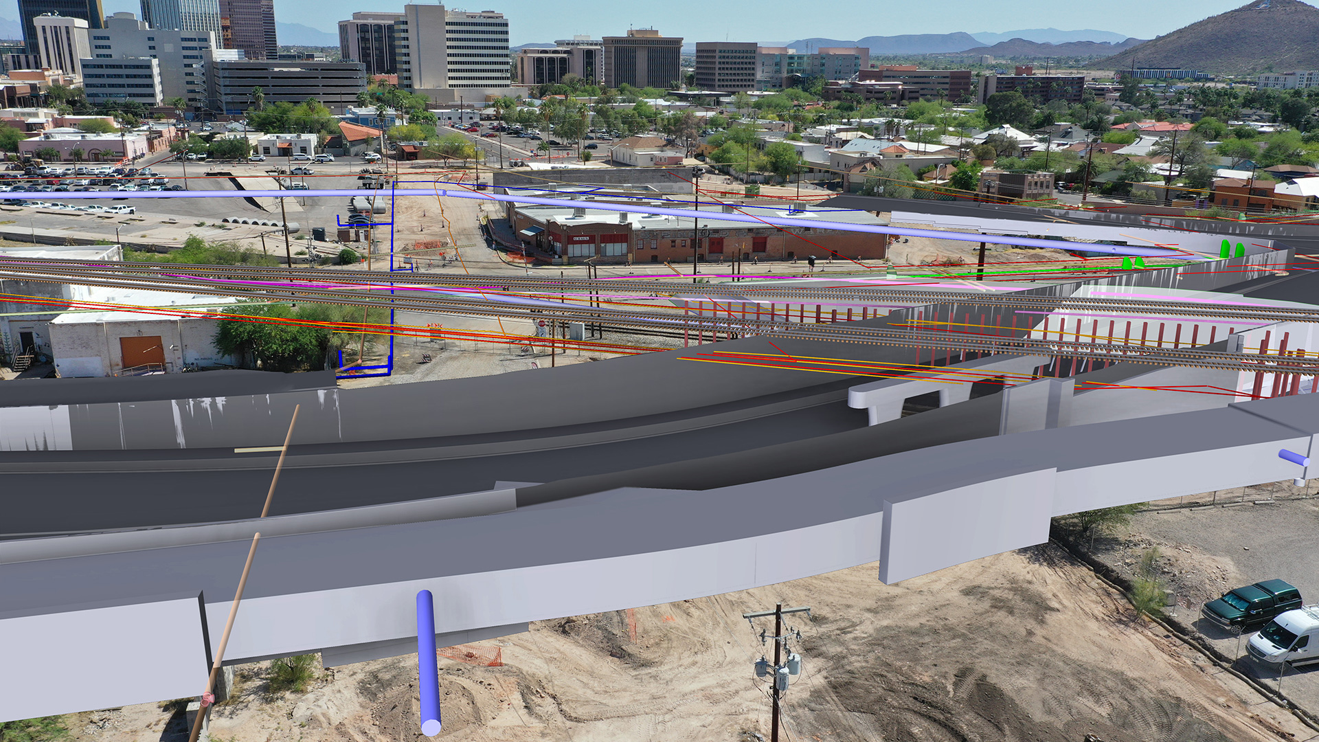 BIM Model Overlaid on a Drone Photo