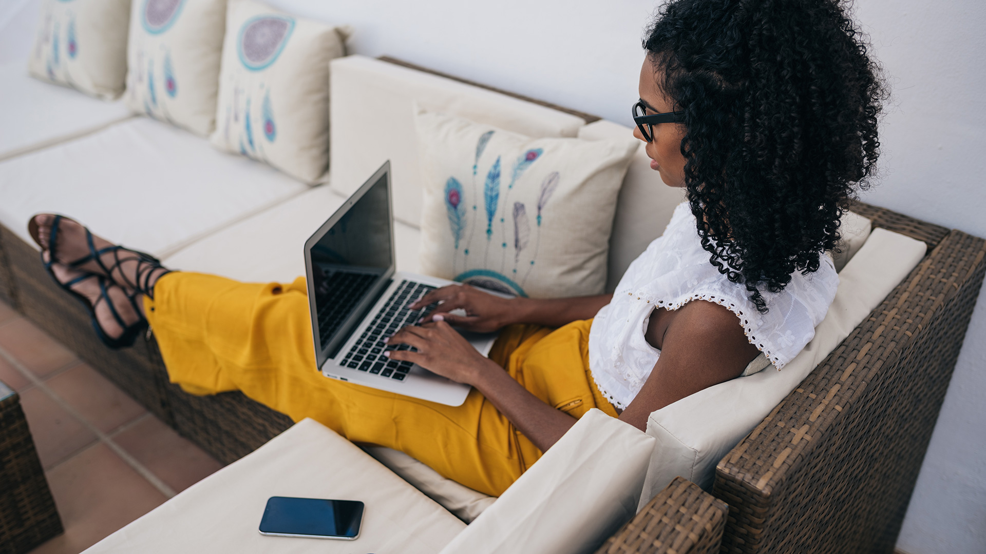 Employee Working Remotely at Computer