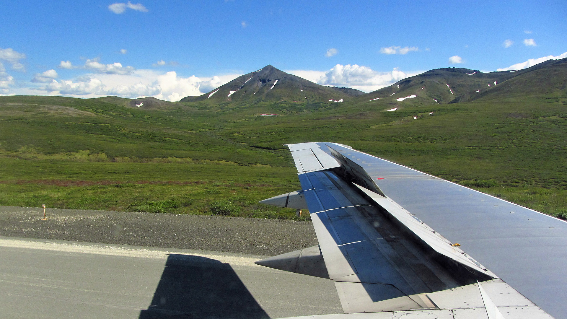 Plane Touching Down in Alaska