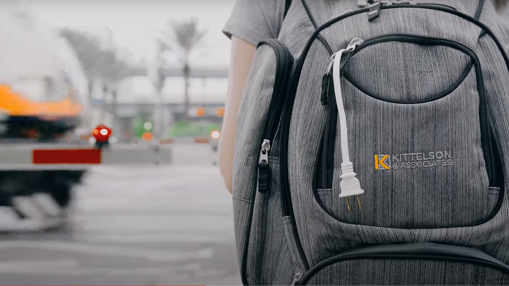 Backpack with a power cord