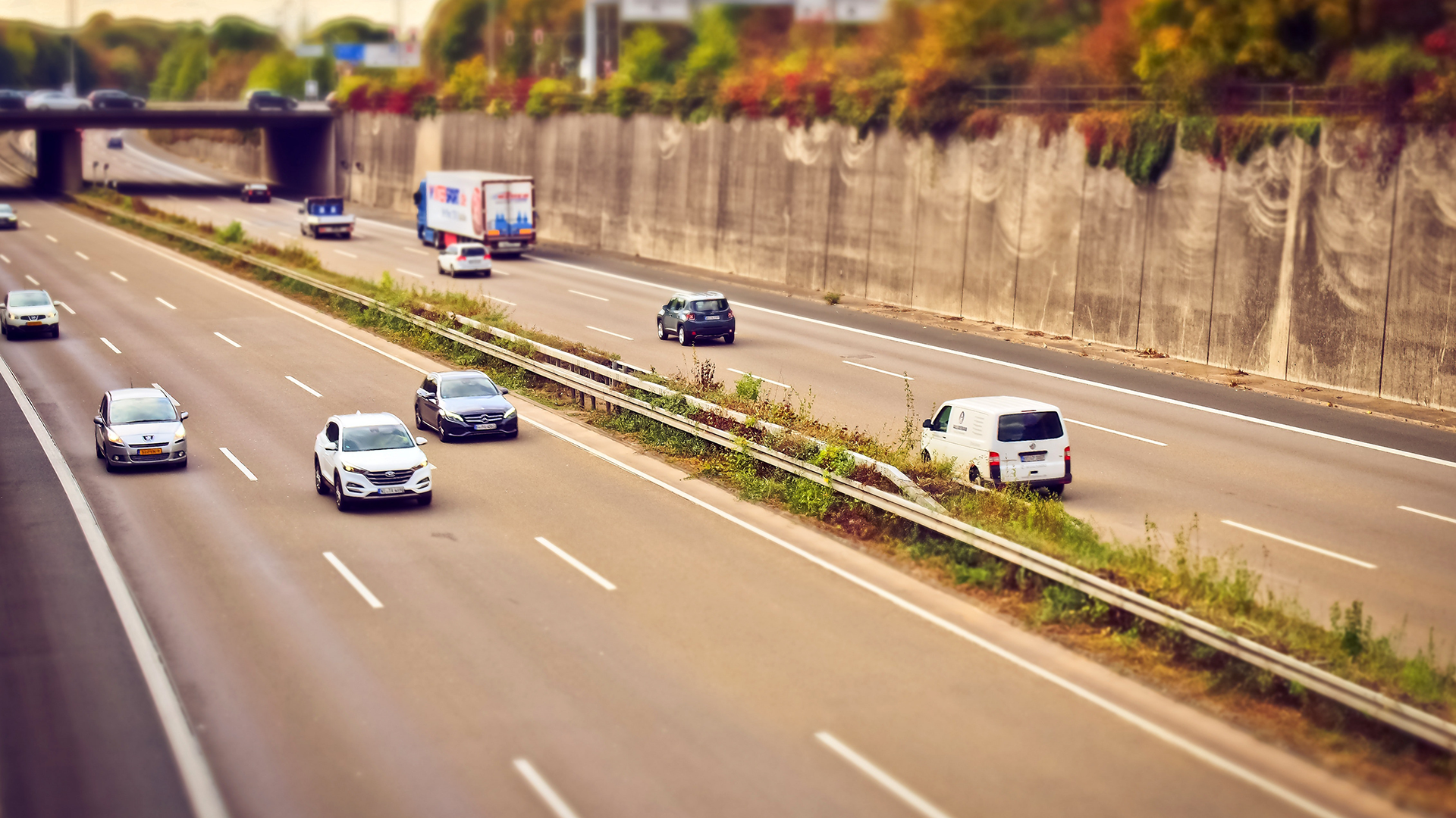 Cars driving on freeway