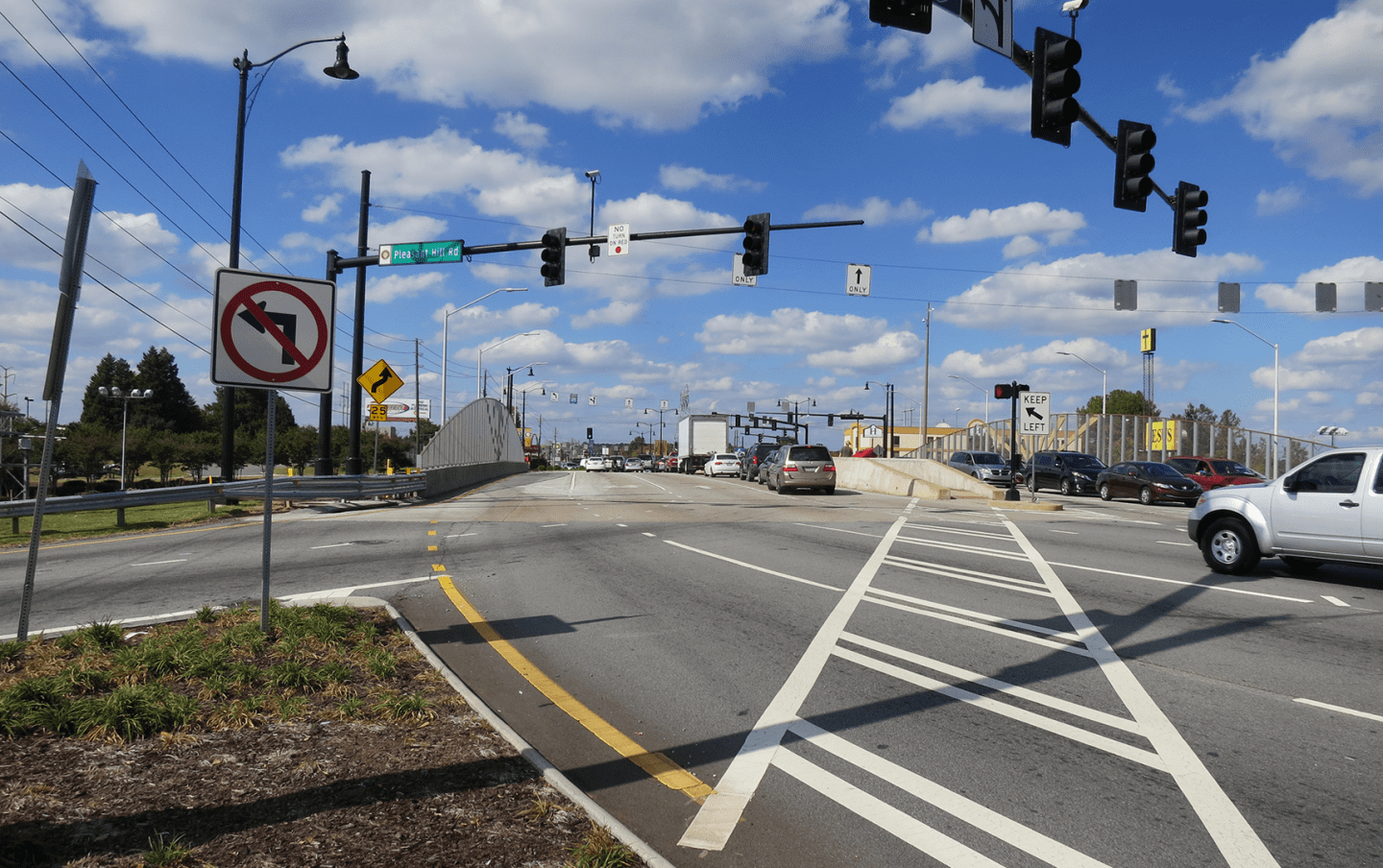 Crosswalk at Diverging Diamond Intersection