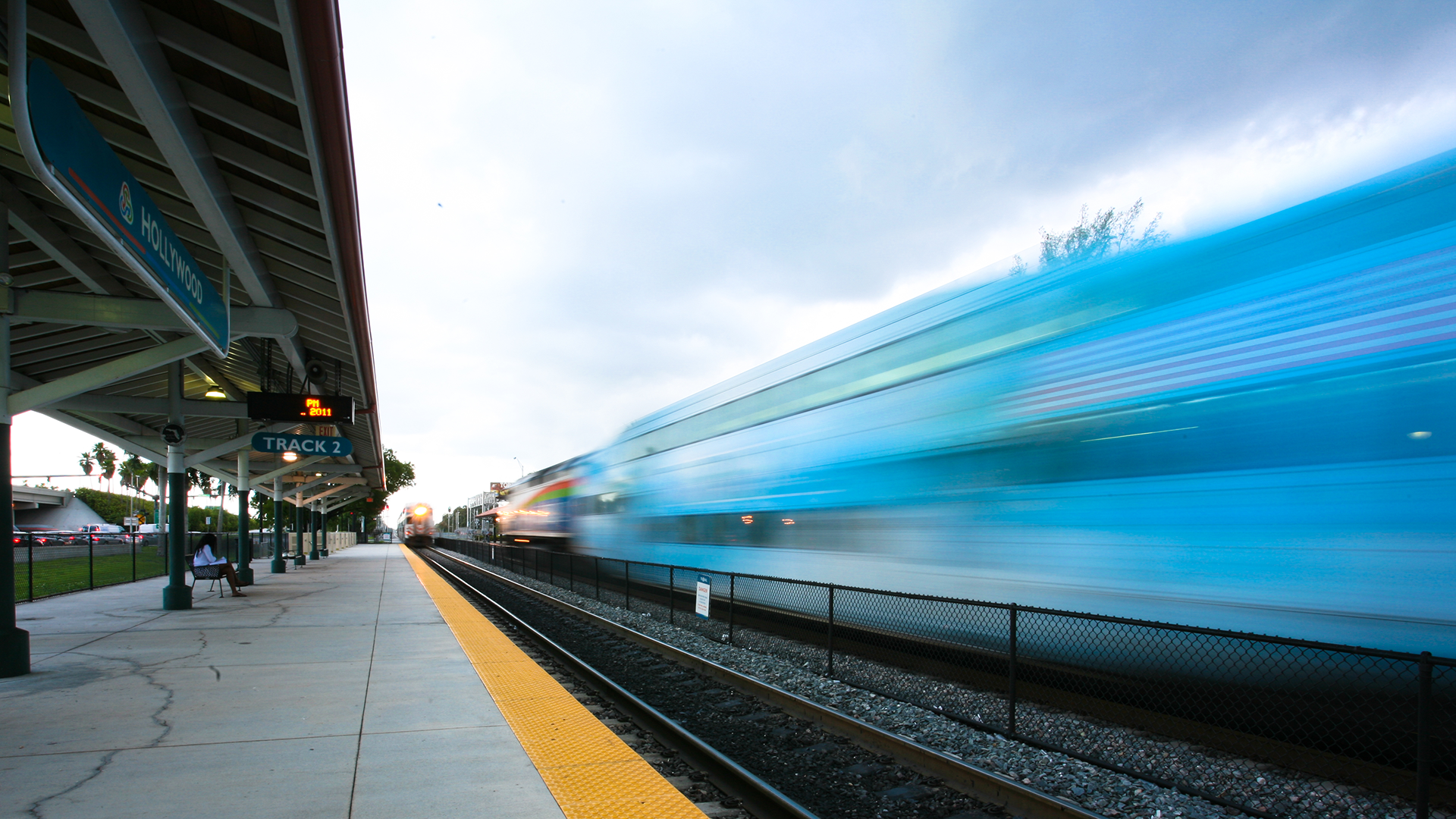 Train pulls into station