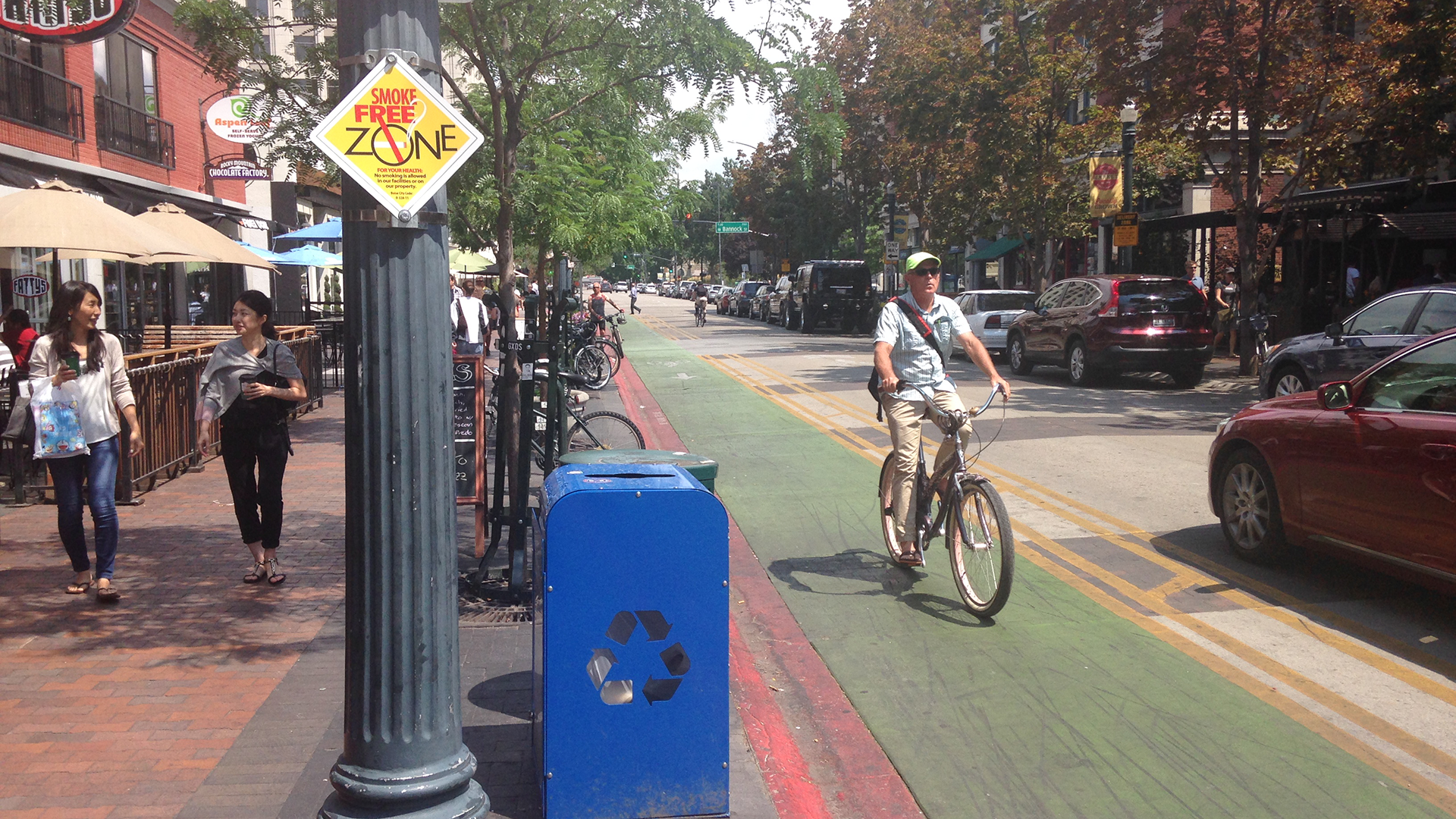 Bike lane and sidewalk in Boise