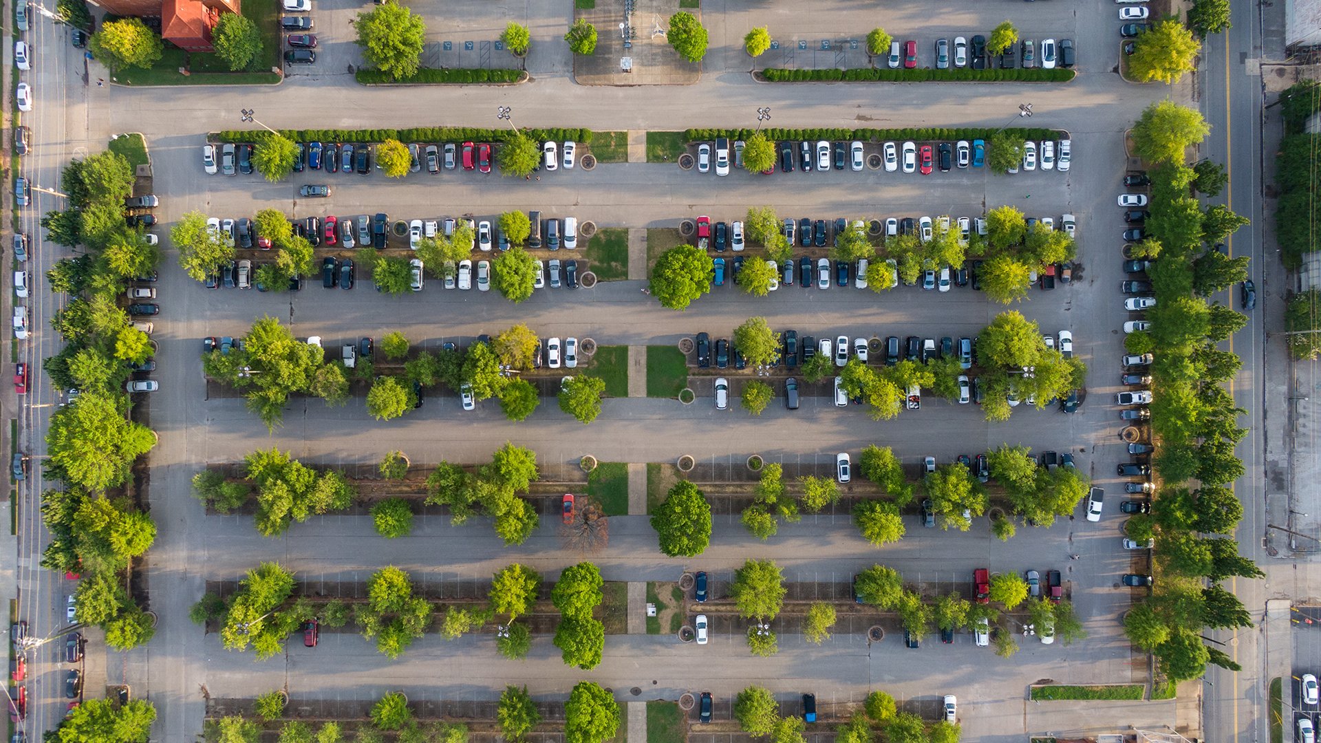 Parking lot from birds-eye view