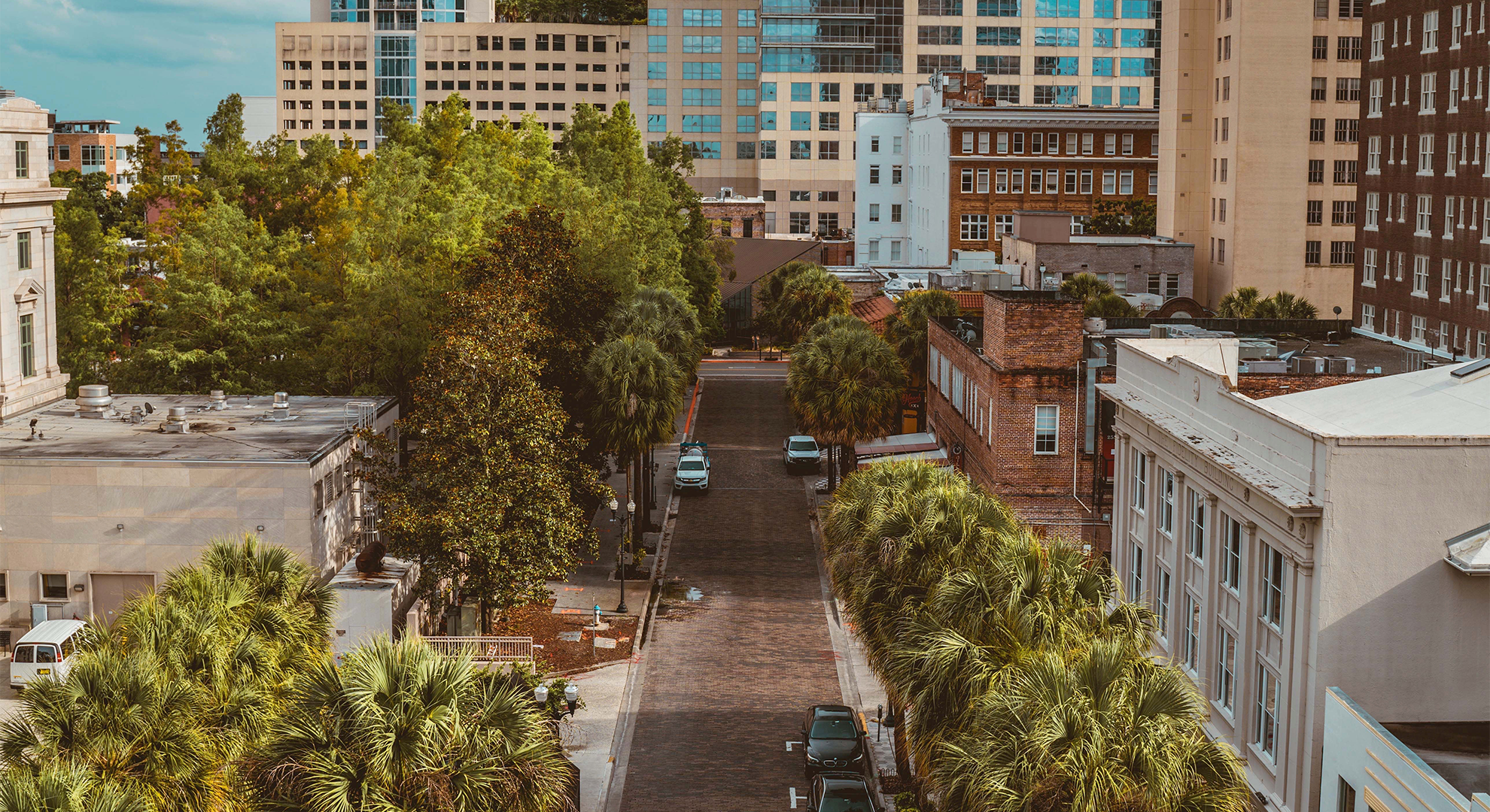 Aerial view of Orlando street