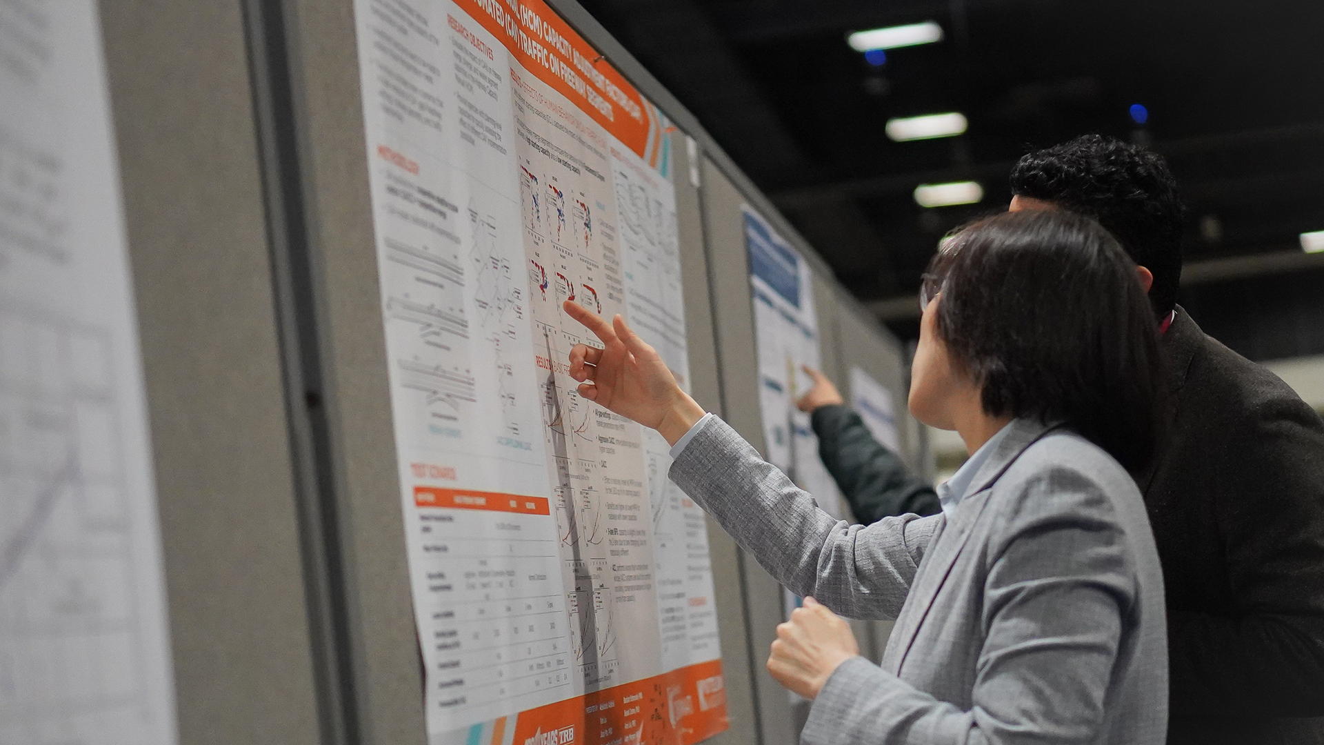 Person looking at poster at TRB Annual Meeting