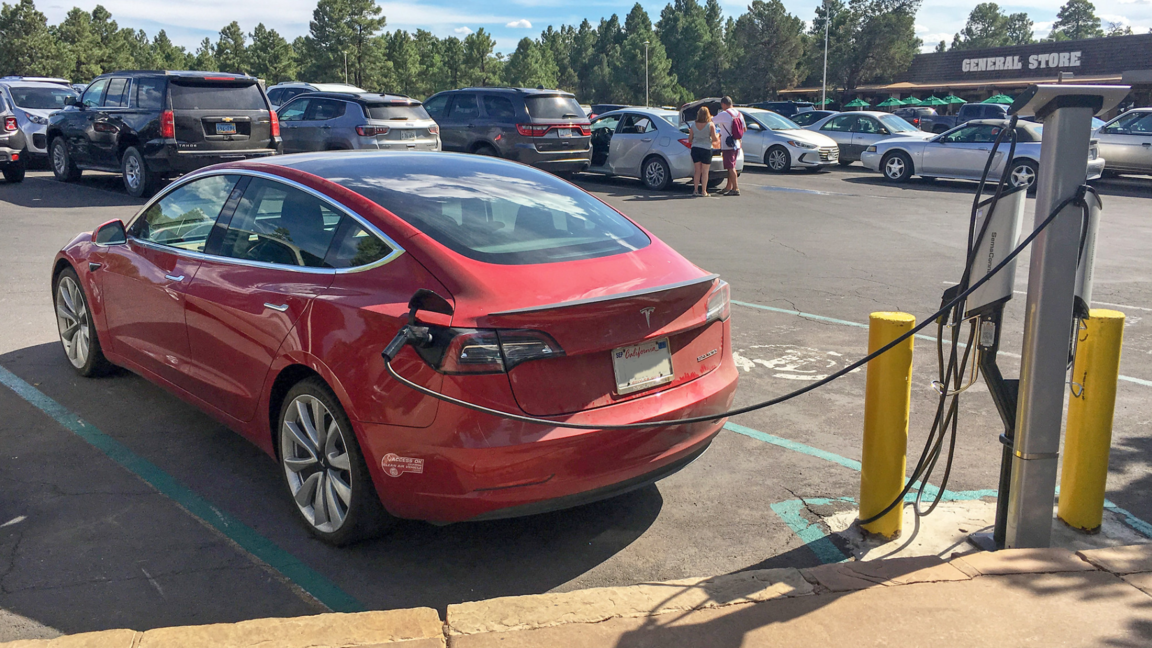 Electric vehicle charging station at Grand Canyon National Park