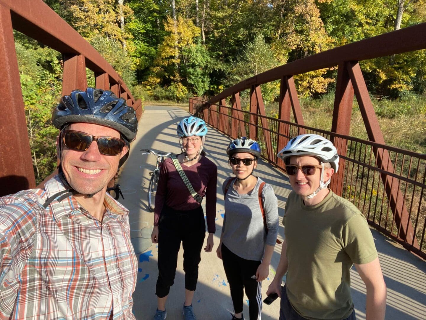 Group of Kittelson staff on a bike ride