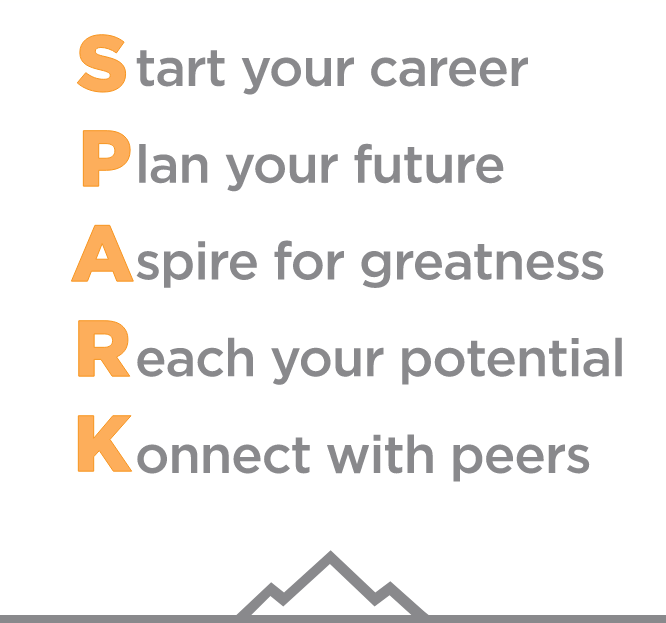 Gray text on white background reads: Start your career; Plan your future; Aspire for greatness; Reach your potential; Konnect with peers.
