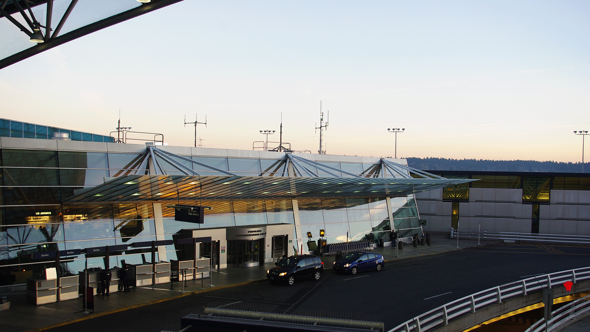 Curbside drop-off at Portland International Airport