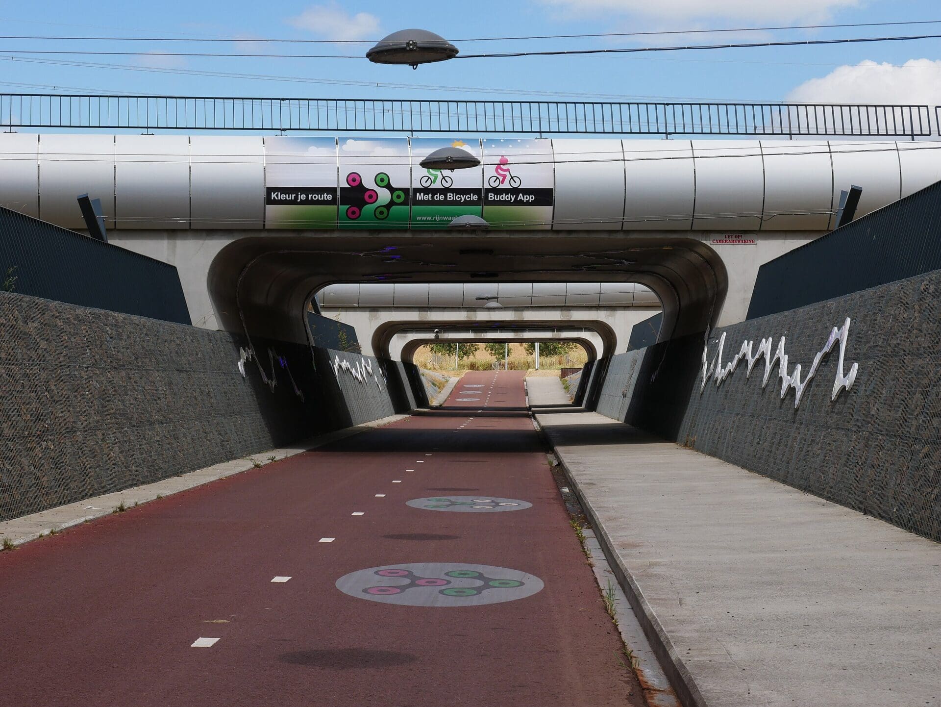 A tunnel with a bike path